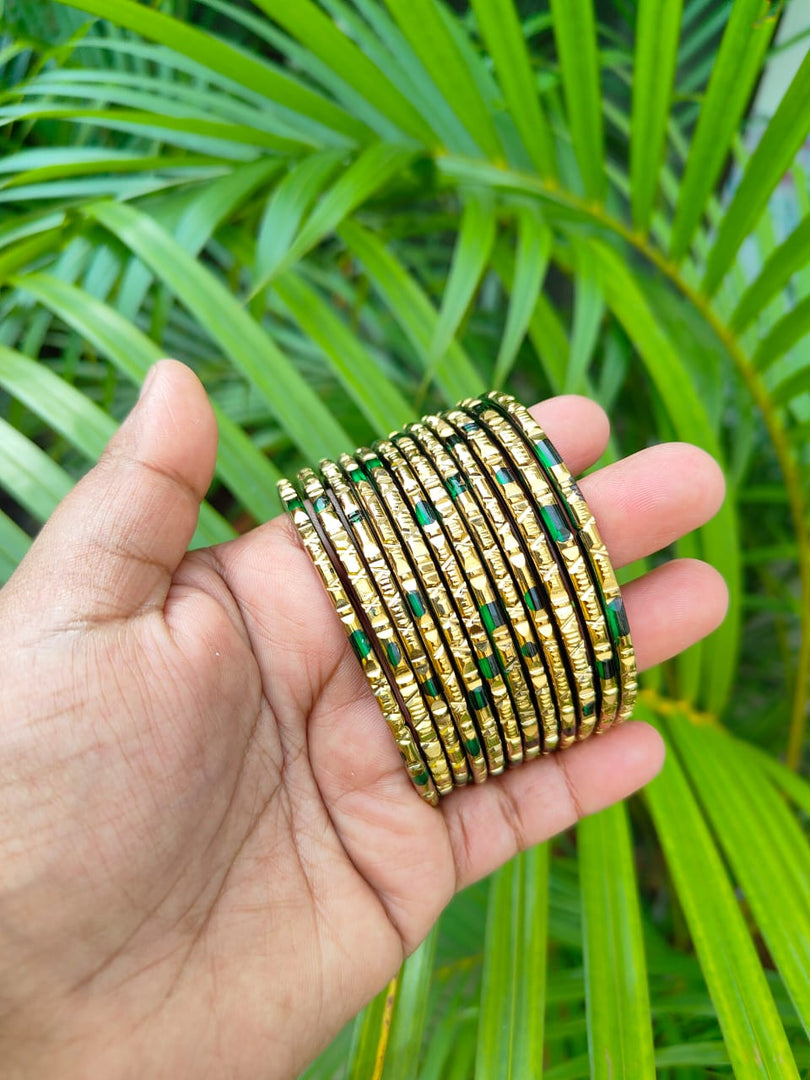 Nattu valayal -Dark green – Adhithi Bangles