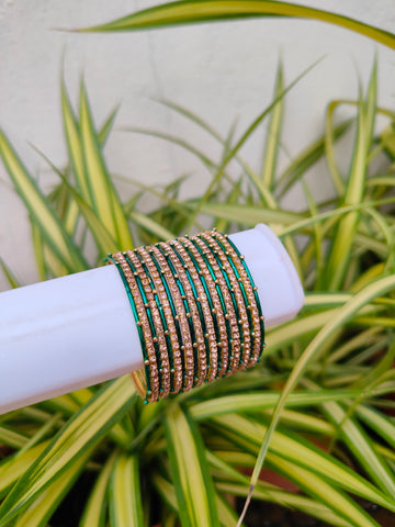 Rosy Metal Bangles -Radium Colour-1 Set