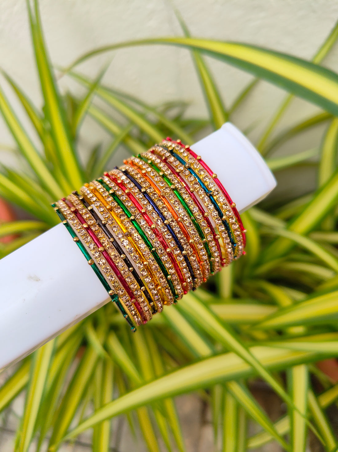 Rosy Metal Bangles -MultiColour-1 Set