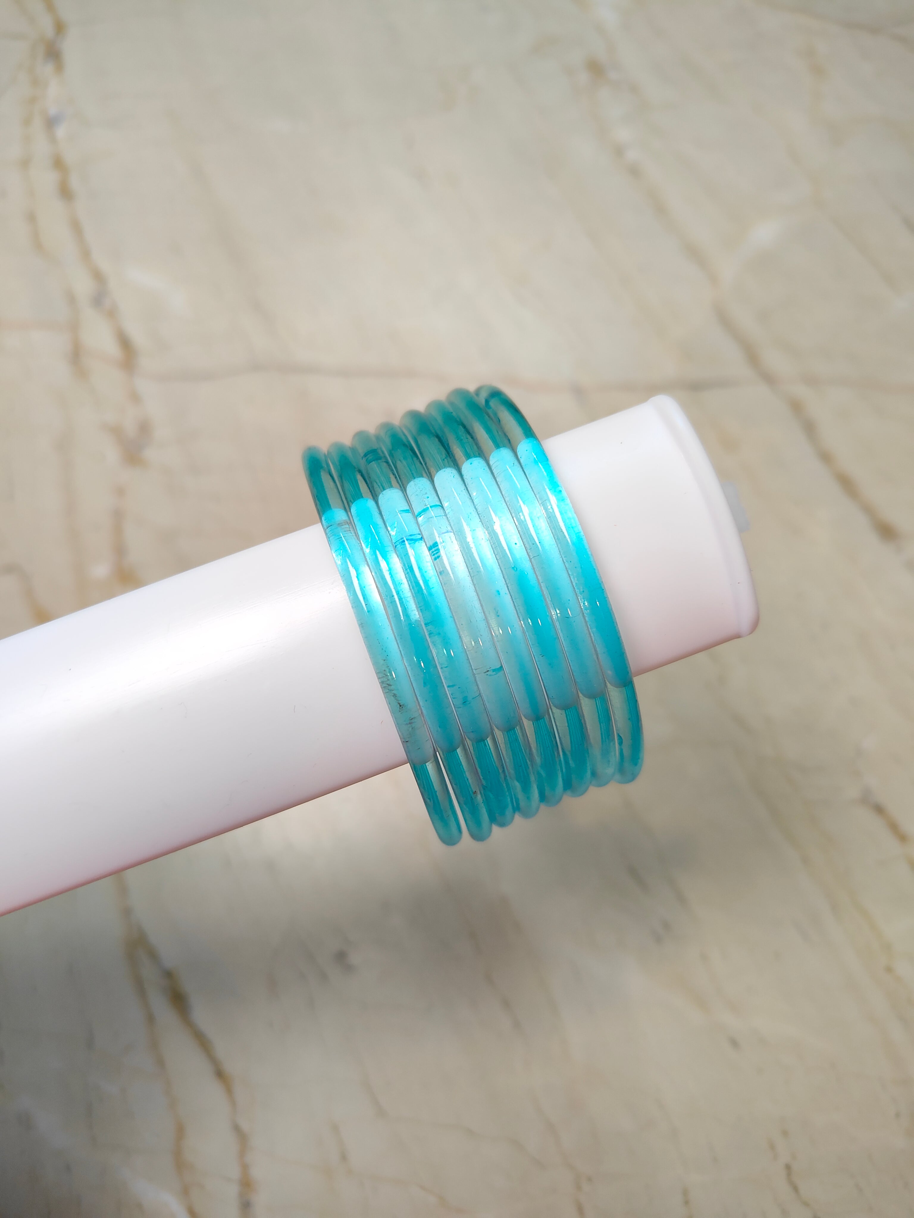3mm Crystal Jelly Bangles-Pastel Blue Colour