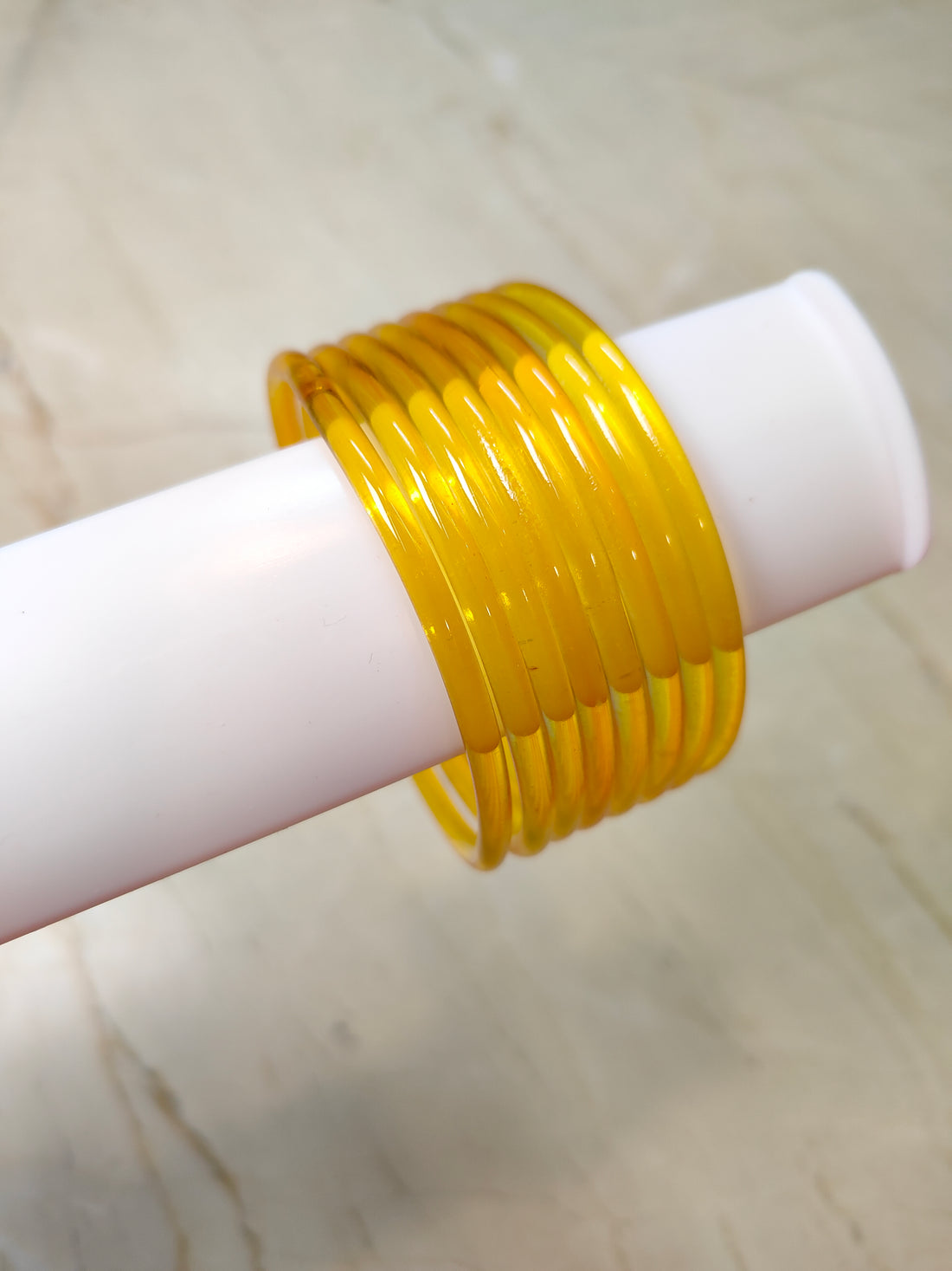 3mm Crystal Jelly Bangles-Pale Yellow Colour