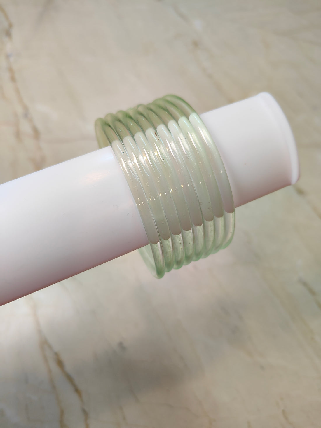 3mm Crystal Jelly Bangles-Pastel Green Colour
