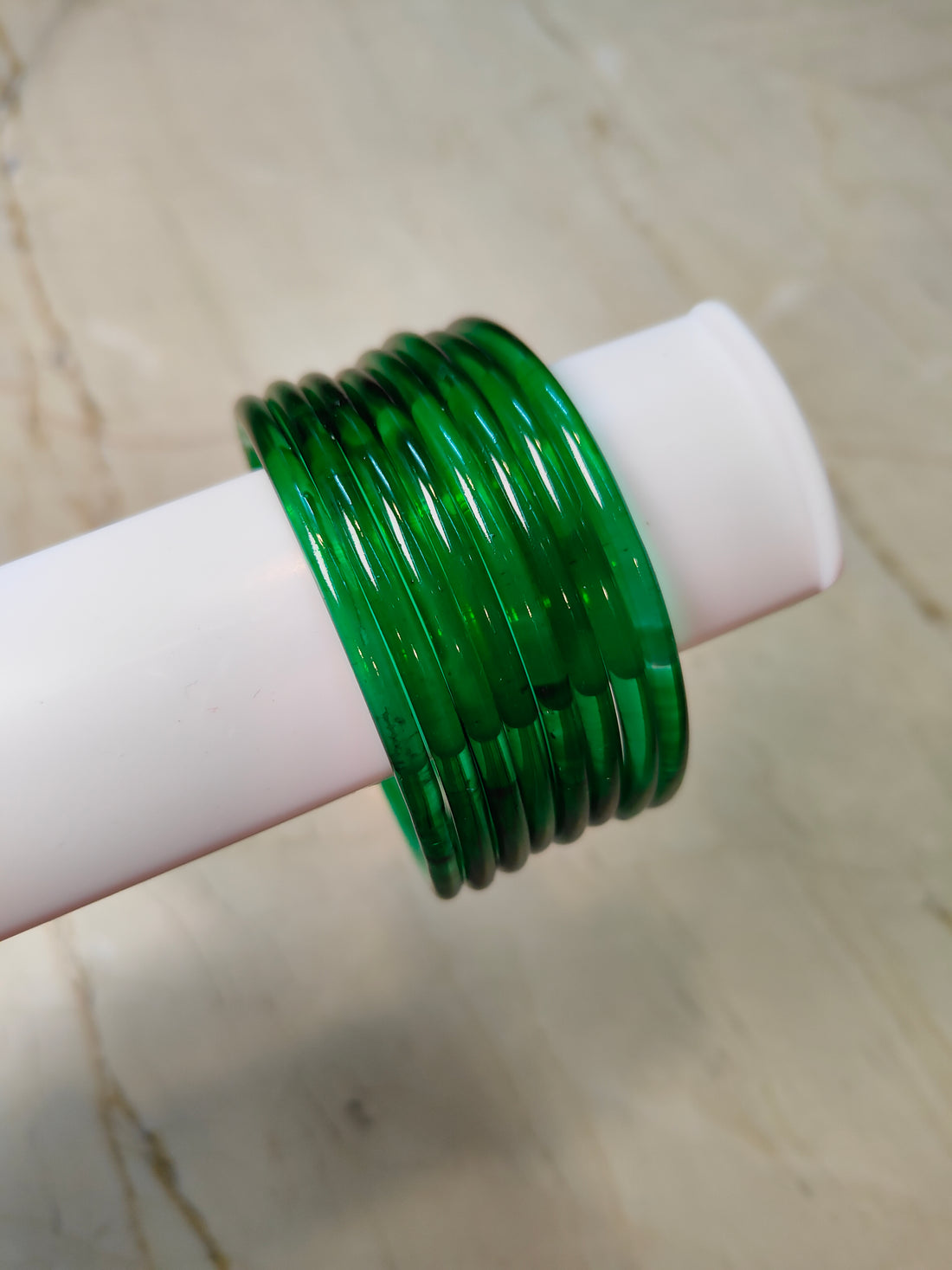 3mm Crystal Jelly Bangles-Dark Green Colour
