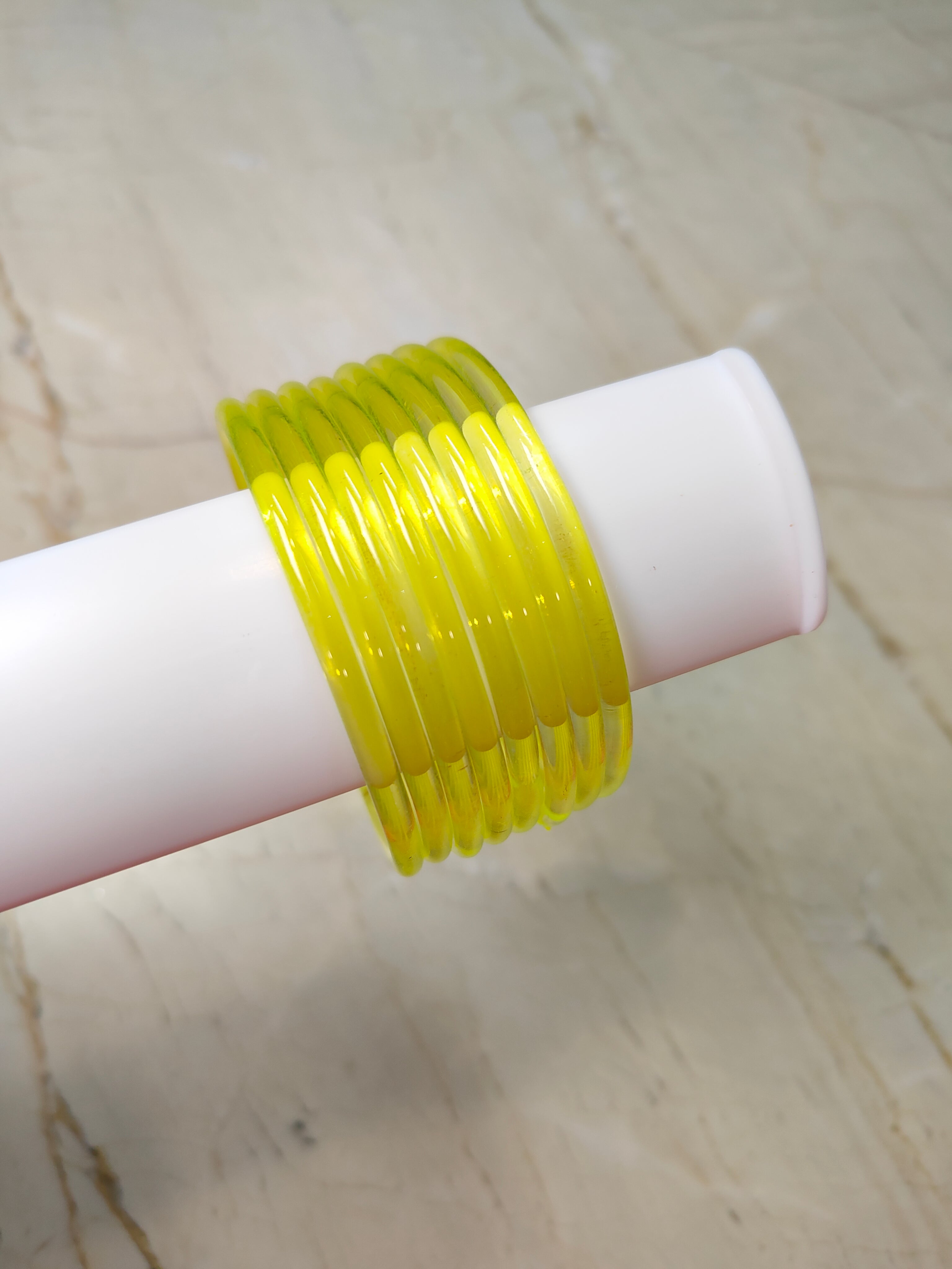 3mm Crystal Jelly Bangles-Sun Yellow Colour