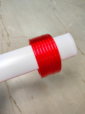 3mm Crystal Jelly Bangles-Red Colour