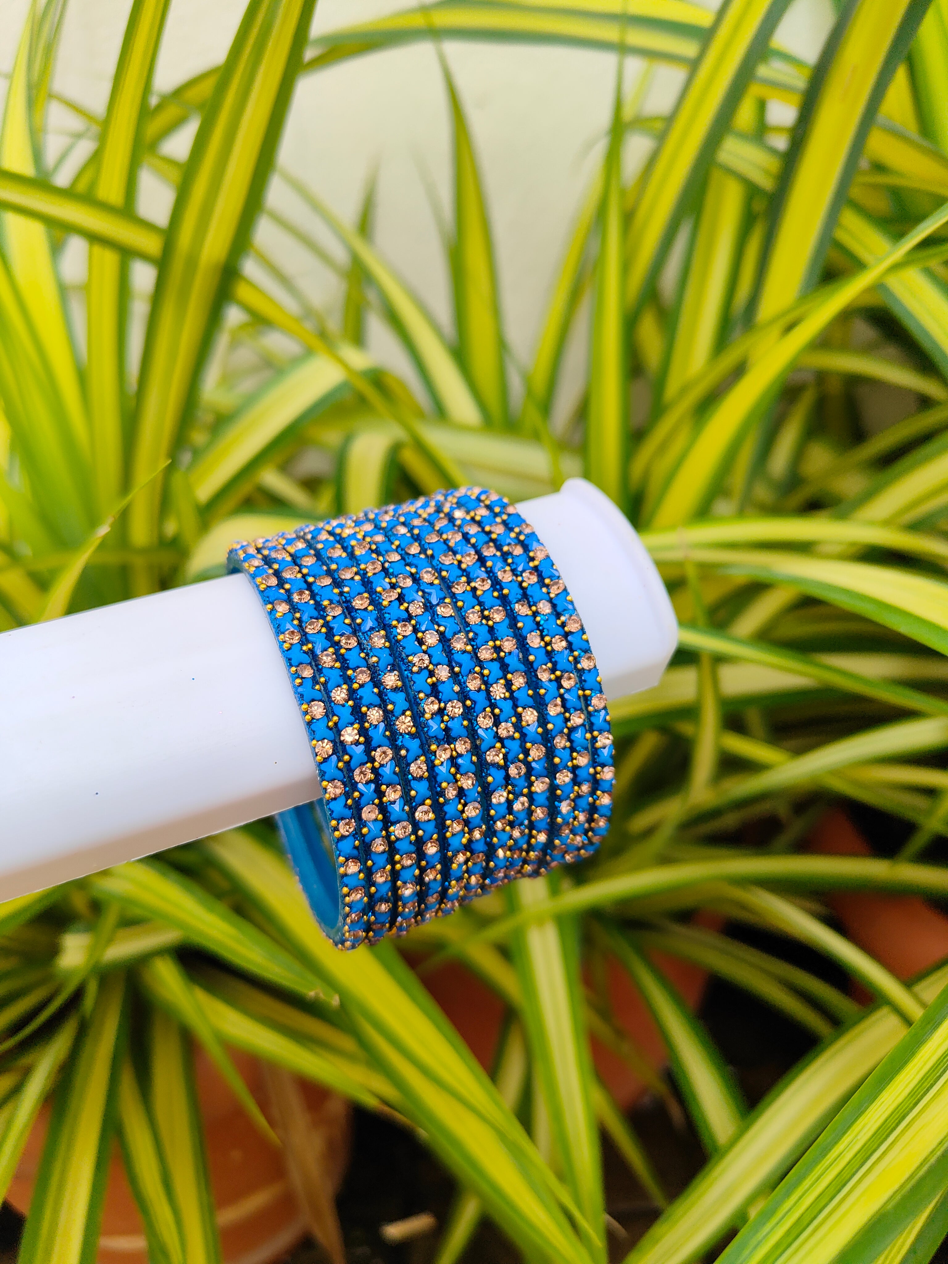 Butterfly Glass Bangles-Blue Colour