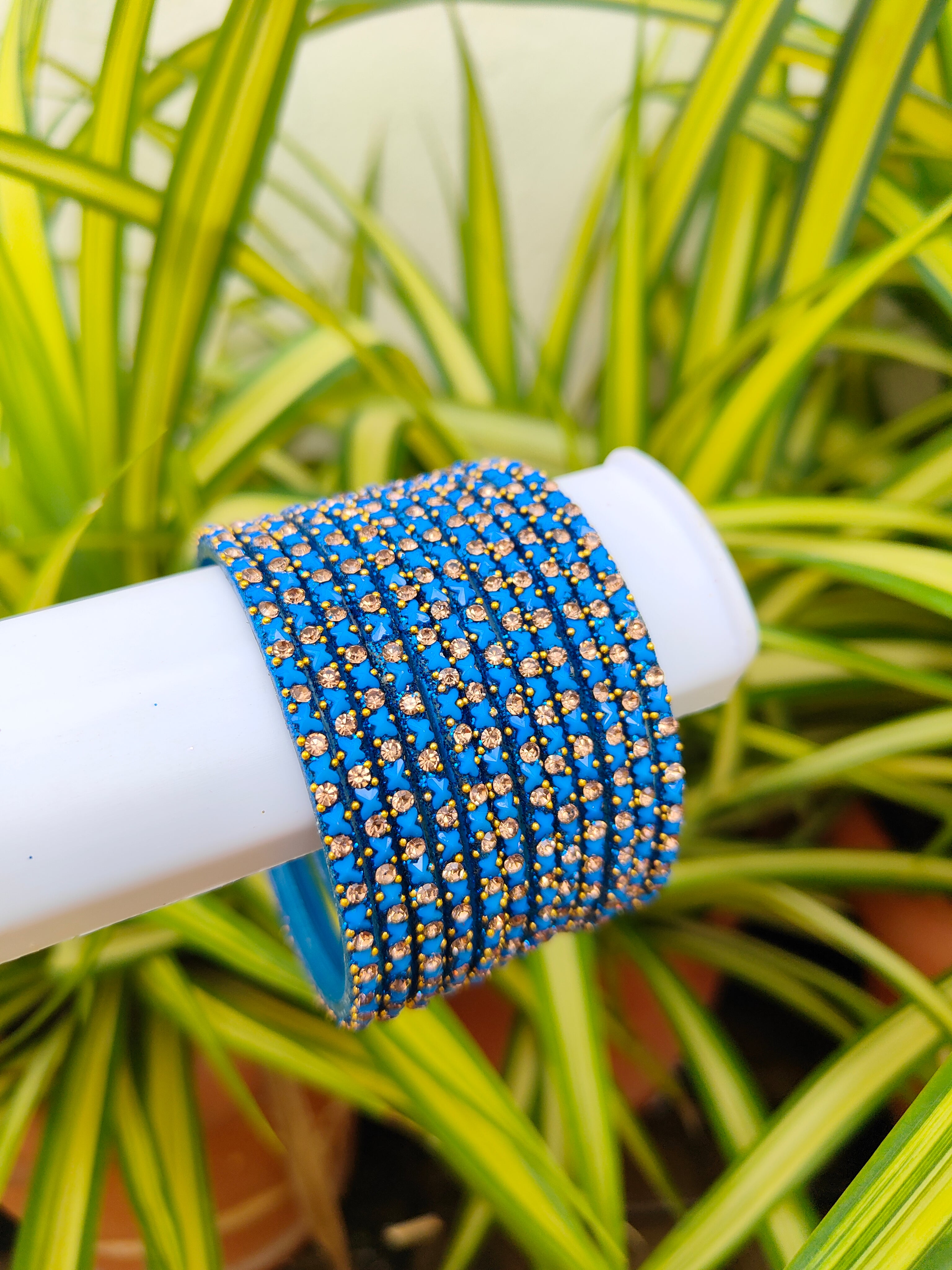 Butterfly Glass Bangles-Blue Colour