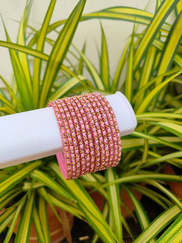 Butterfly Glass Bangles-Baby Pink Colour