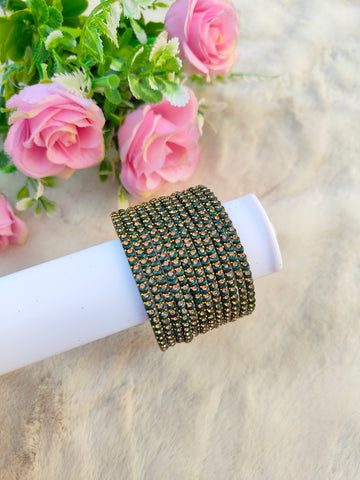 Half Moon Glass Bangles-Dark Green Colour