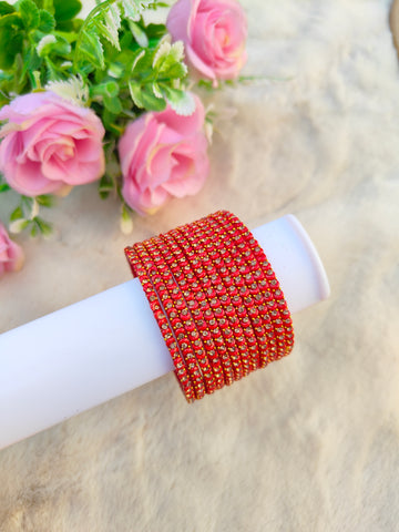 Half Moon Glass Bangles-Red Colour