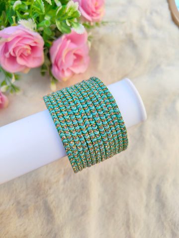 Half Moon Glass Bangles-Sky Blue Colour