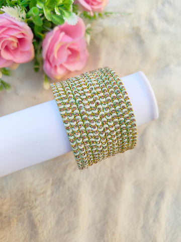 Half Moon Glass Bangles-Pastel Green Colour