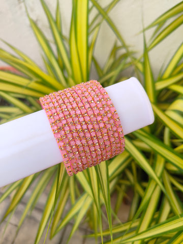 2.2 Size-Rose Glass Bangles-Baby Pink