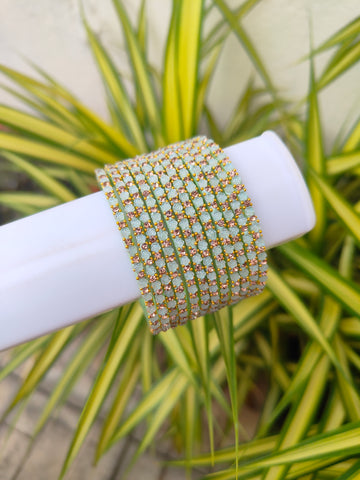 2.2 Size-Rose Glass Bangles-Pastel Green