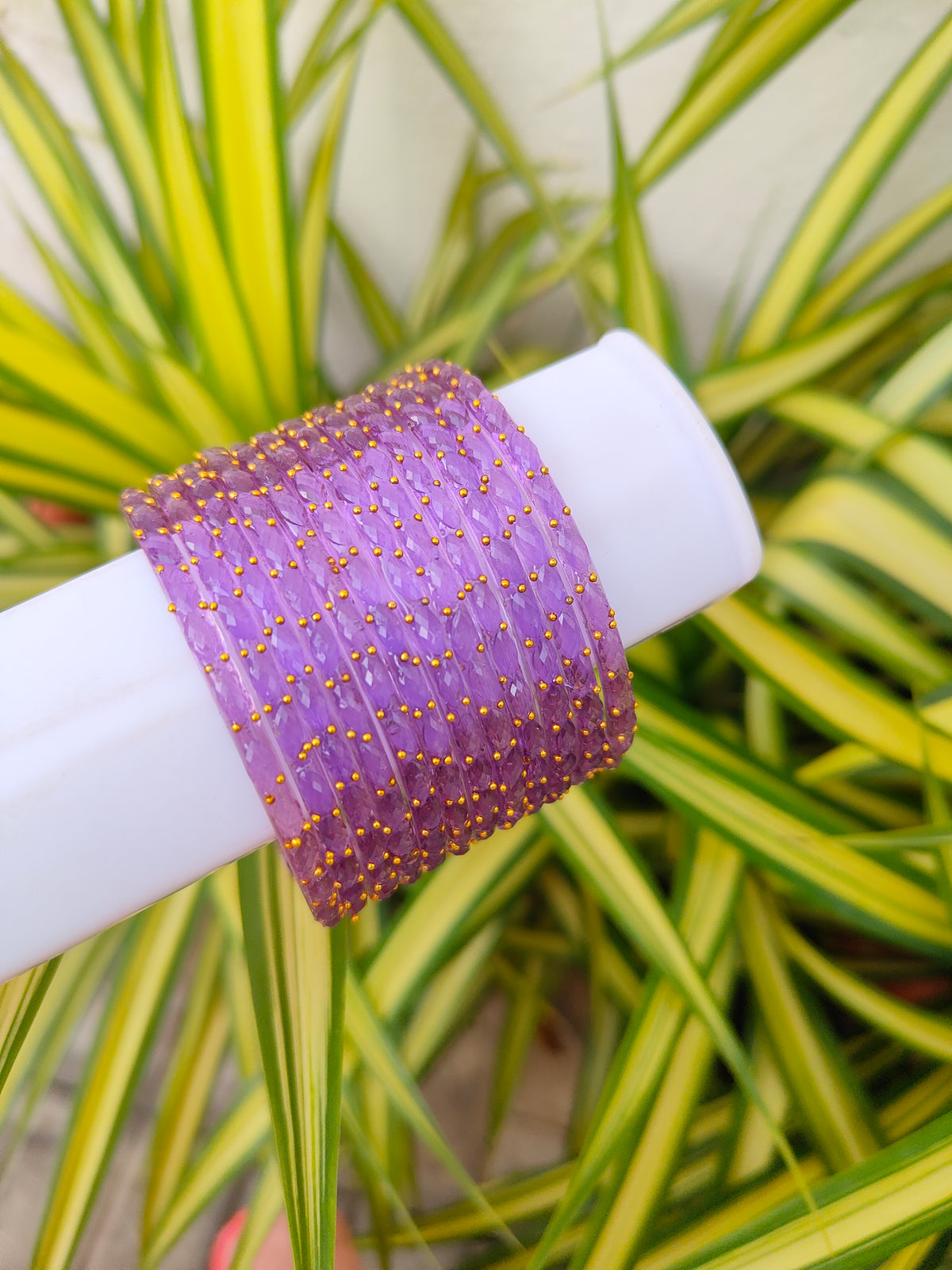2.2 Size-Raindrop glass bangles-Lavender