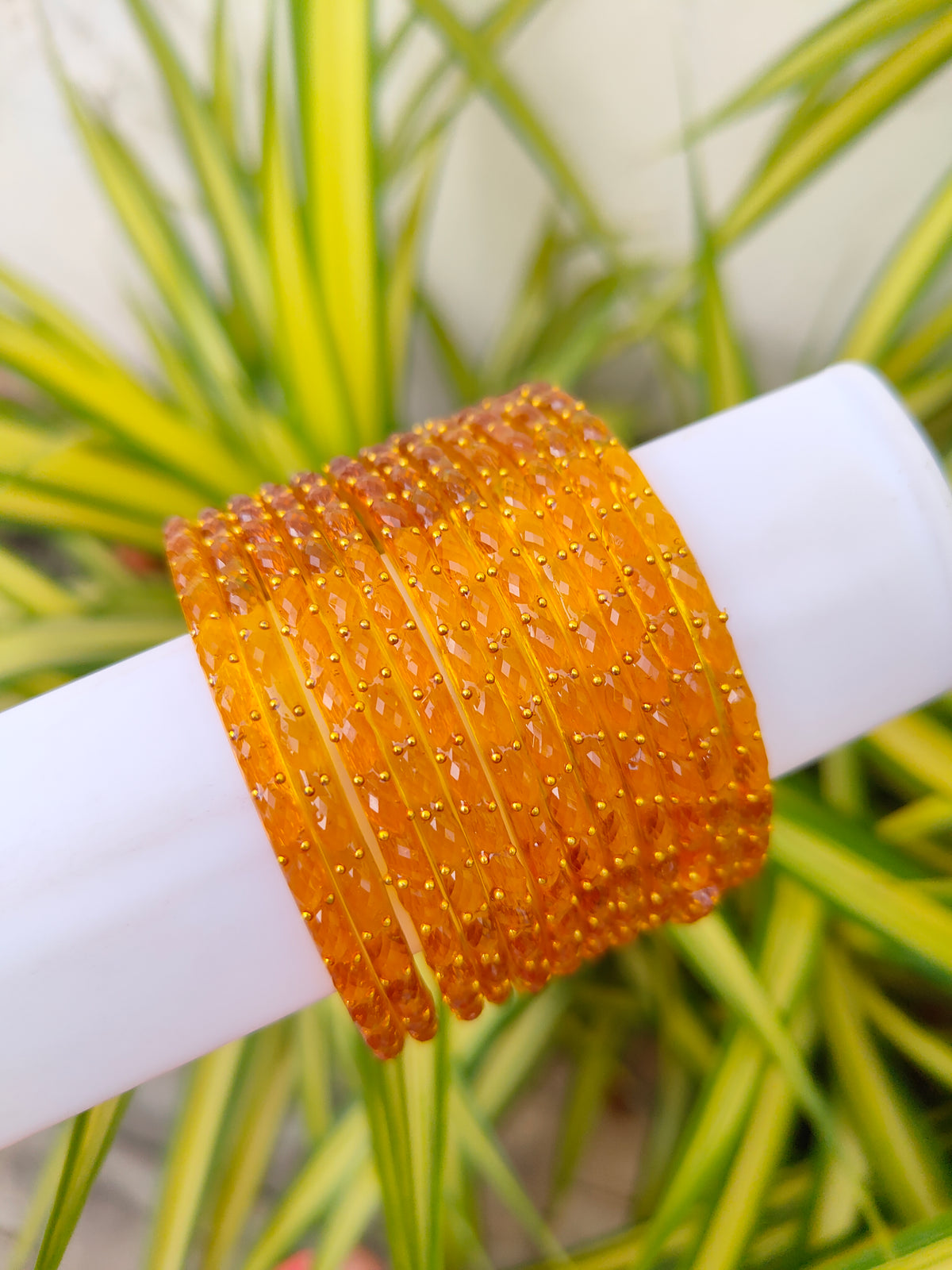 2.2 Size-Raindrop glass bangles-Gold