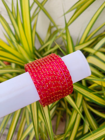 2.2 Size-Raindrop glass bangles-Rani Pink