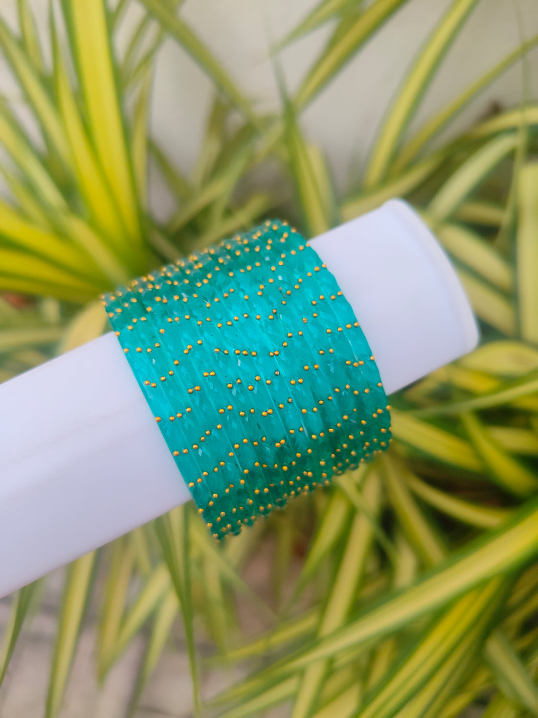 2.2 Size-Raindrop glass bangles-Sea Blue