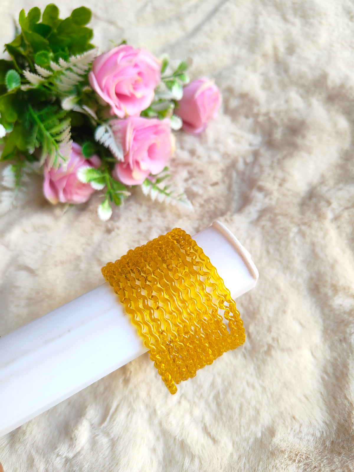 Maggi Glass Bangles-Yellow Colour