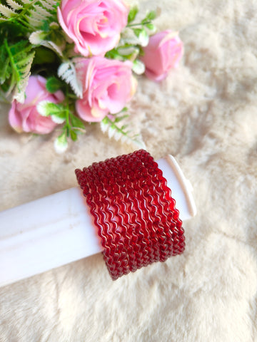 Maggi Glass Bangles-Maroon Colour