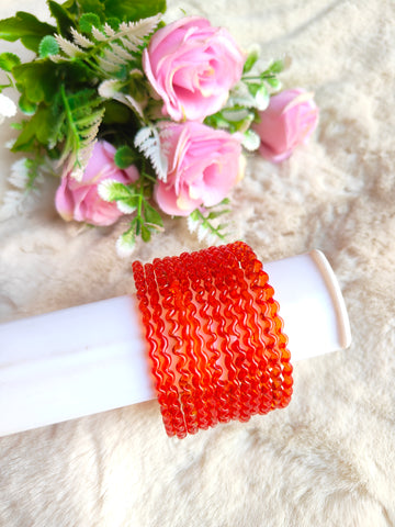 Maggi Glass Bangles-Orange Colour