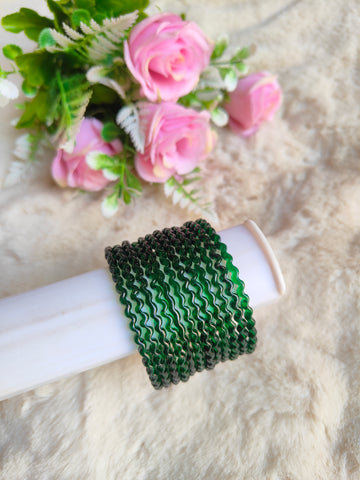 Maggi Glass Bangles-Dark Green Colour