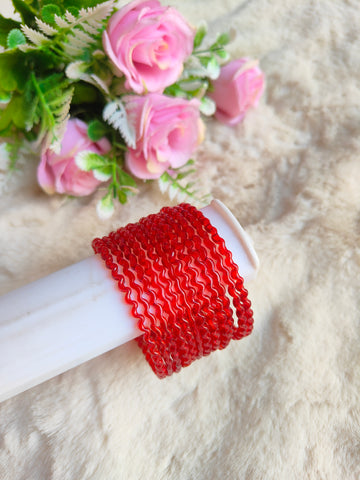 Maggi Glass Bangles-Red Colour