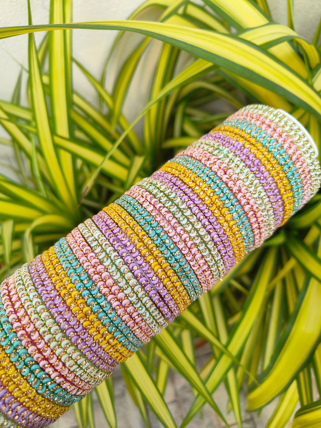 5 Dozen Pastel Shade Half Moon Baby Shower Glass Bangles