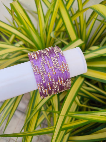 Nakshatra Glass Bangles - Lilac Colour