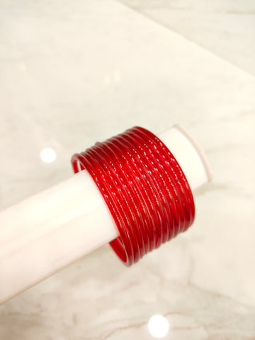 Red Jelly Glass Bangles