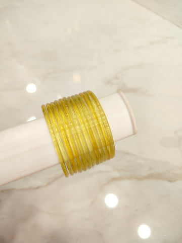 Yellow Jelly Glass Bangles