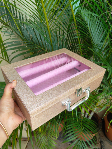 Glossy Light Gold 3 line box