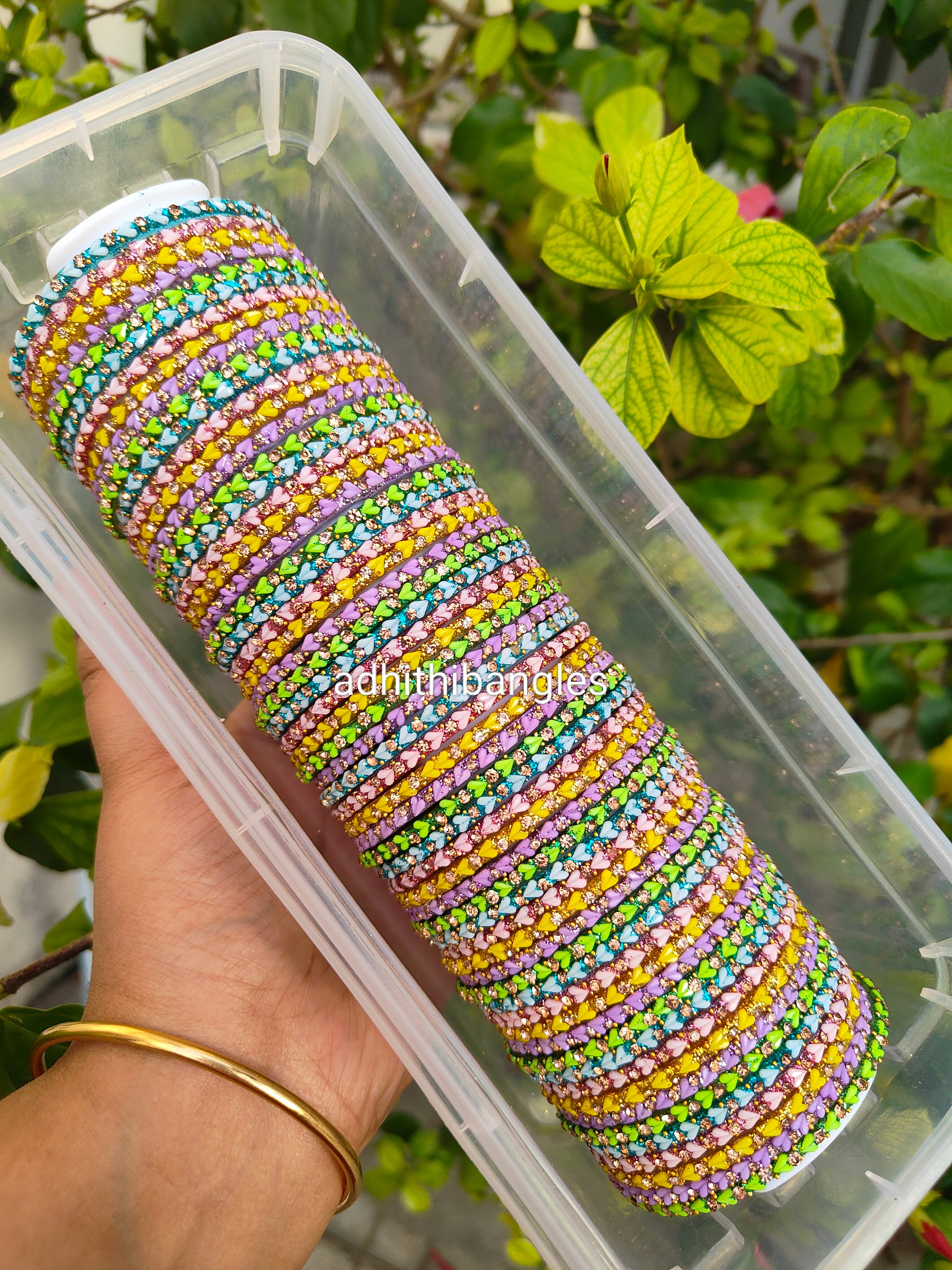 5 Dozen Heart Model Pastel Shade Baby Shower Glass Bangles