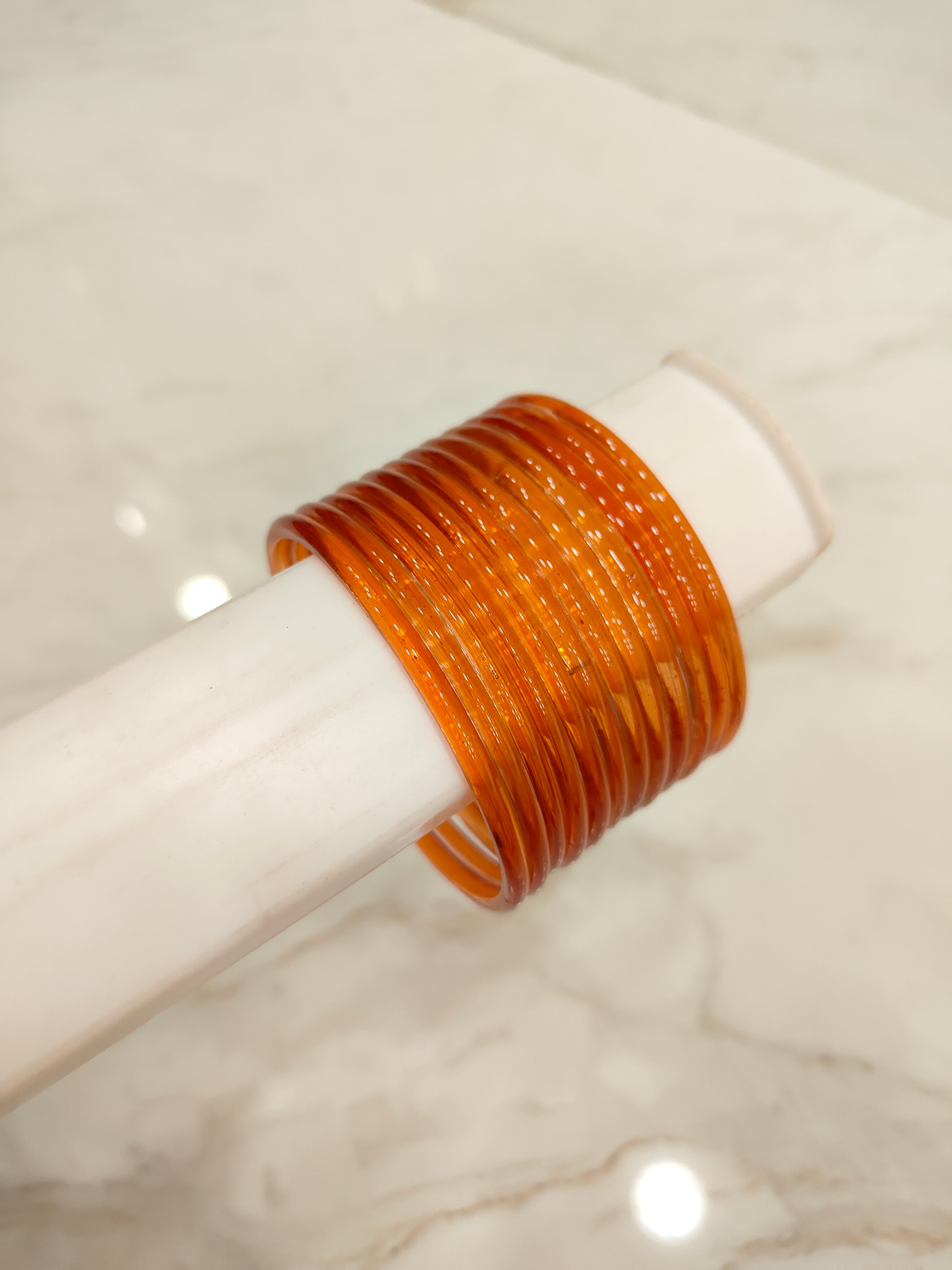 Orange Jelly Glass Bangles