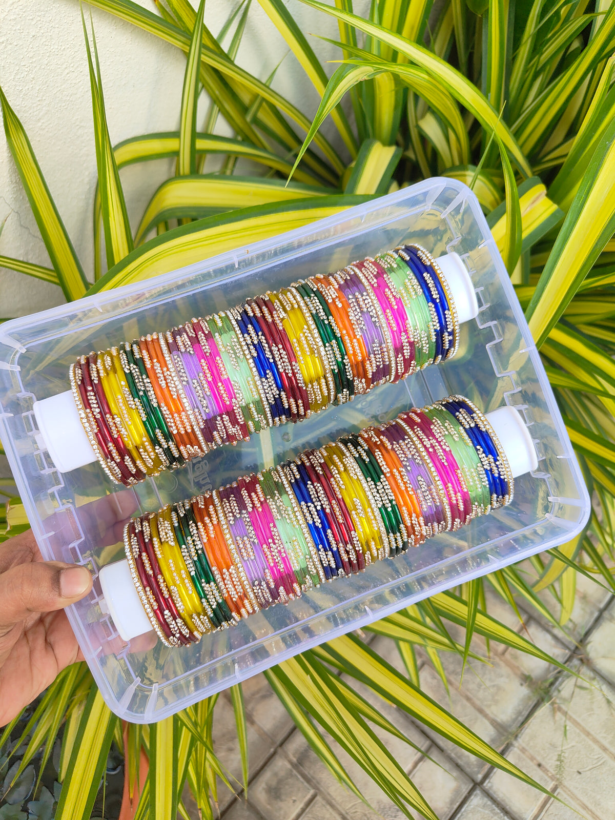 9 Dozen Nakshatra With Glitter Baby Shower Glass Bangles