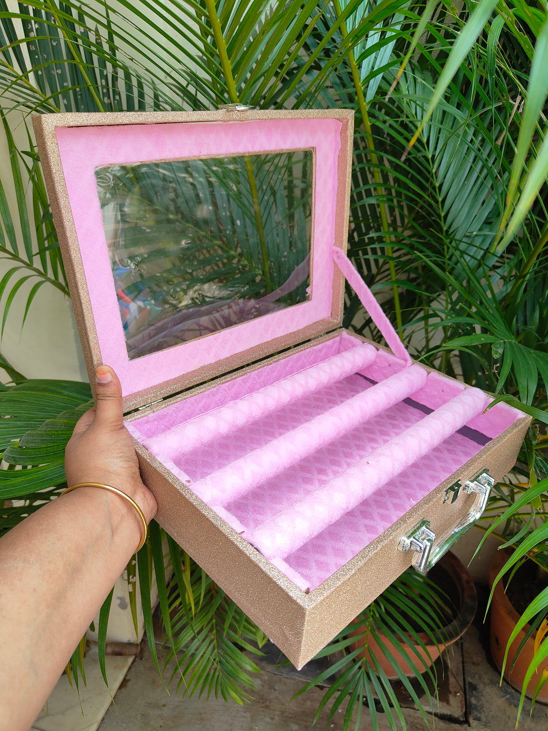 Glossy Light Gold 3 line box
