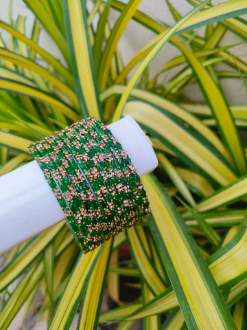 2.10 Size-Bottle Green Thulir Model Glass Bangles