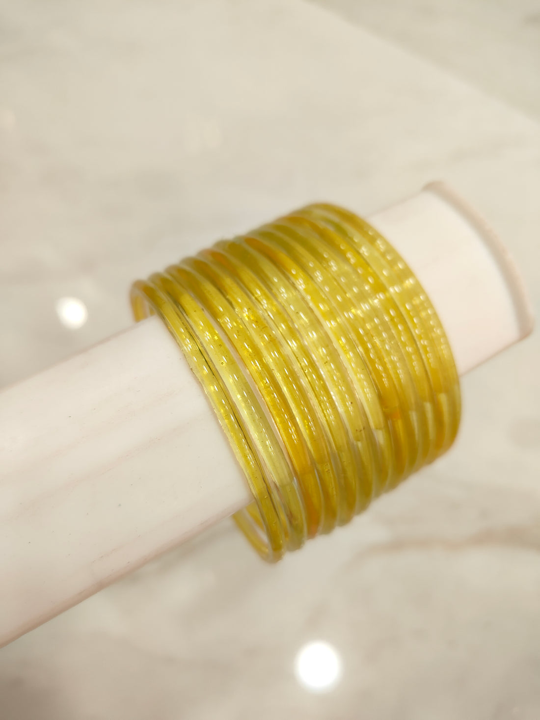 Yellow Jelly Glass Bangles