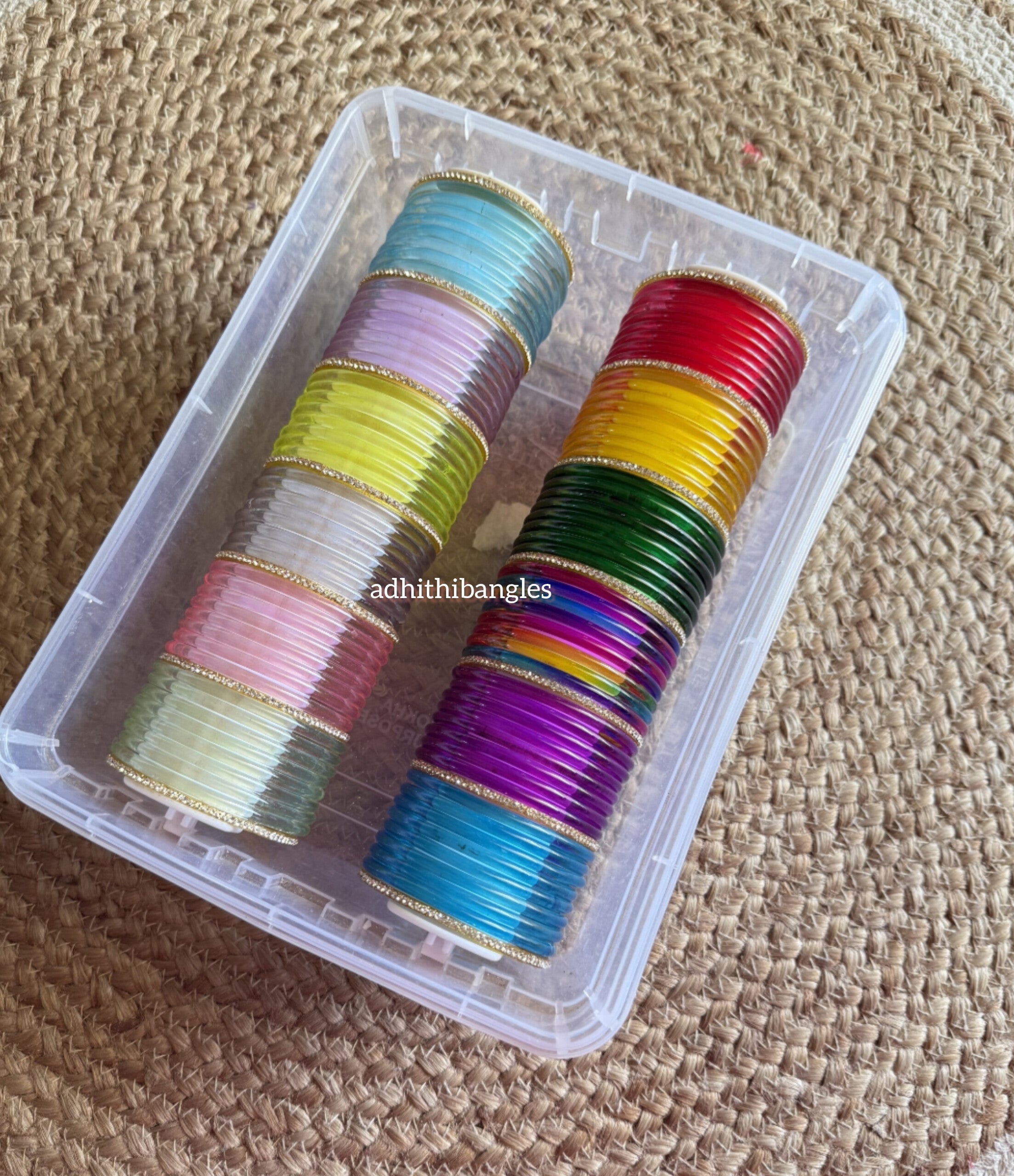 3mm Crystal Jelly Bangles 12 sets Combo With Box