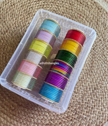 3mm Crystal Jelly Bangles 12 sets Combo With Box