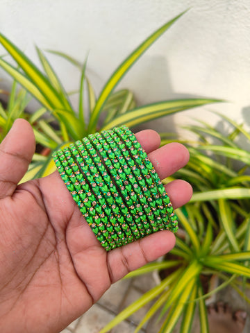 Heart Model Glass Bangles-Light Green
