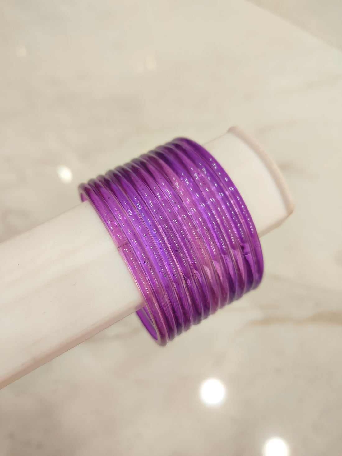 Purple Jelly Glass Bangles