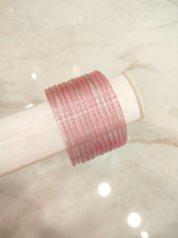Baby Pink Jelly Glass Bangles