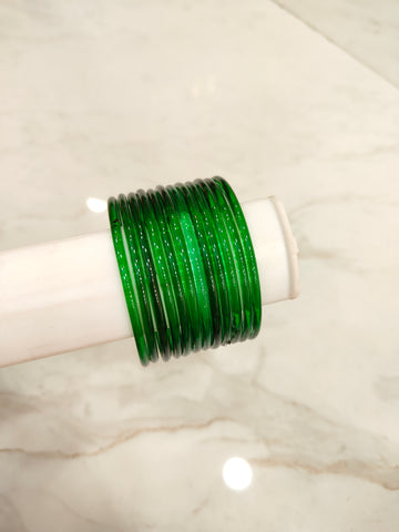 Bottle Green Jelly Glass Bangles