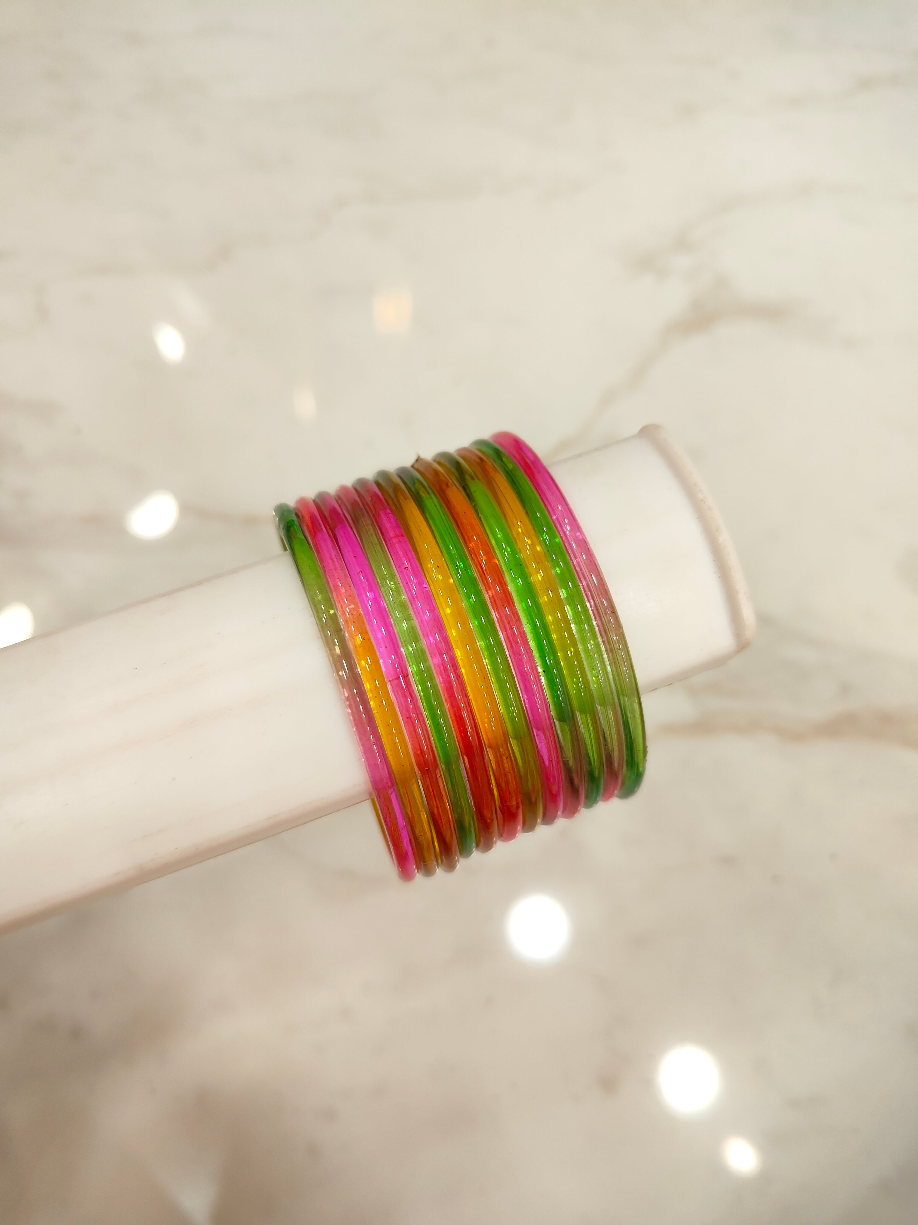 Light Multicolor Jelly Glass Bangles