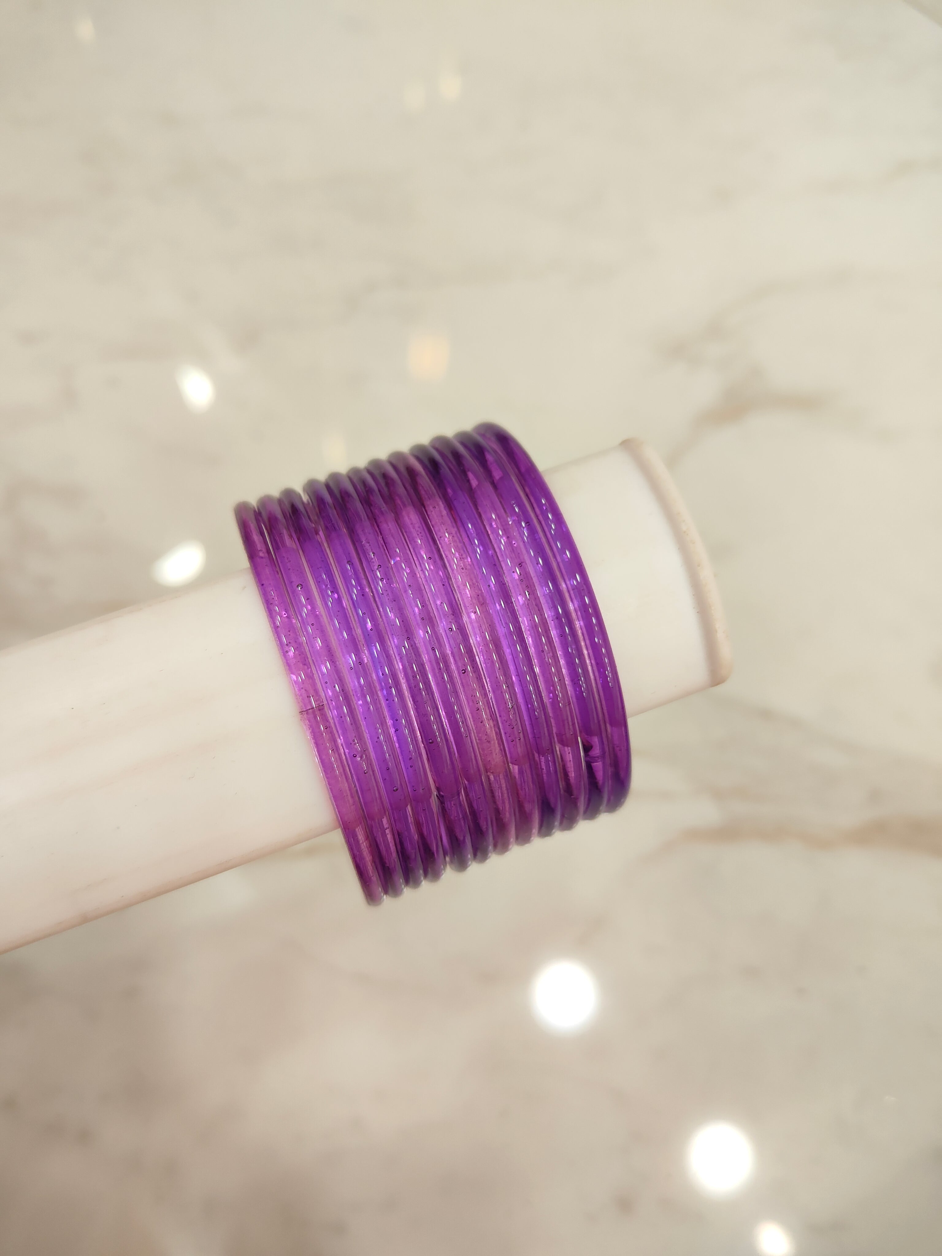 Purple Jelly Glass Bangles