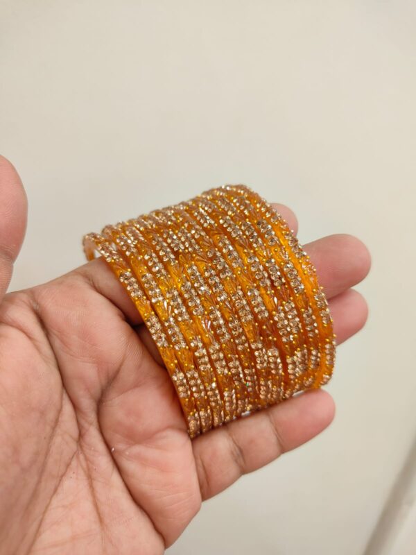 Thulir model glass bangles (Orange)