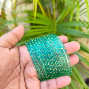 Crystal Raindrop Glass Bangles-Sea blue