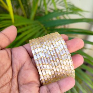Crystal Raindrop Glass Bangles-White