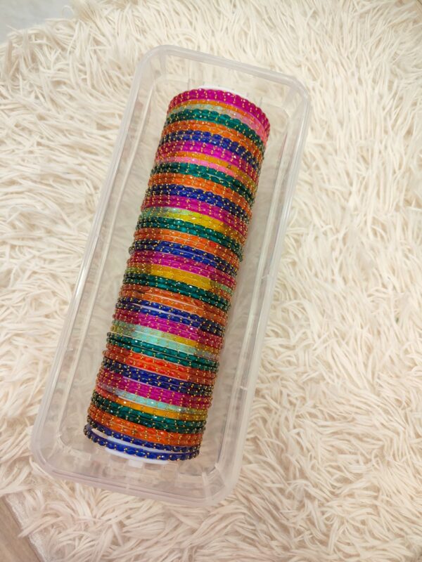 Raindrop glass bangles 5 dozen valaikappu mixing